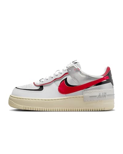NIKE FN6335-100 Air Force 1 Shadow Damen White/Gym RED-Black-METALLIC Silver EU 39