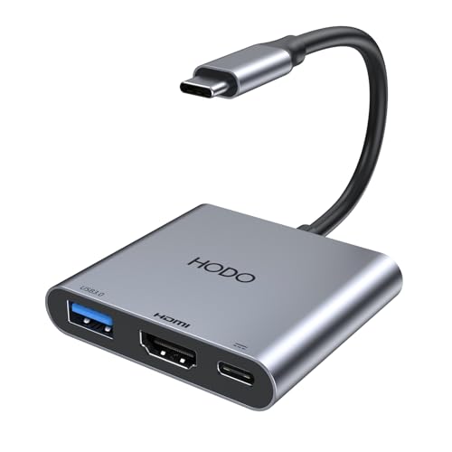 HODO USB C Hub HDMI Adapter, USB-C Digital AV Multiport mit 4K@60HZ HDMI, USB 3.0, 100W PD, Kompatibel mit iPad/Mac Book/Samsung S24/Surface/HP