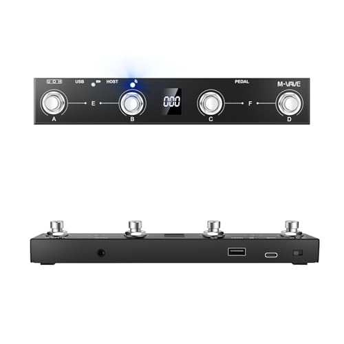 M-VAVE Chocolate Plus Wireless MIDI Fußschalter 4 Tasten BT Wiederaufladbar, APP-Steuerung