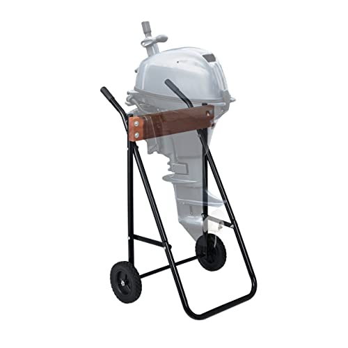 Relaxdays Außenborder Ständer, Lagerung & Transport, Langschaft Außenbordmotor, bis 100 kg, Stahl, Motorhalter, schwarz