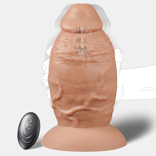 21 x 10 cm Realistischer Dildo Vibrator für Frauen mit 7 Vibrationsmodi, Großer Vibratoren Sex Spielzeug für Paare, Silikon Analdilator mit Saugnapf Sex Spielzeug für Männer, Monster Penis Ohne Hoden