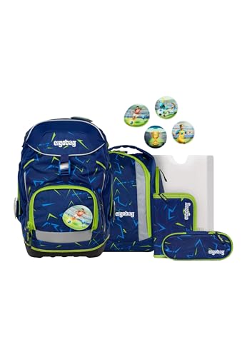 ergobag Pack Set ergonomischer Schulrucksack flexibel 6-teilig Set 1. Klasse Grundschule für Mädchen und Jungen