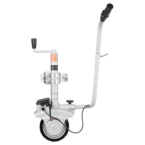 VEVOR Elektrische Rangierhilfe, 2,5 T Anhängelast, 380 W 12 V motorisiertes Stützrad mit 7 m/min Bewegungsgeschwindigkeit, einstellbare Klemmhöhe & Gummireifen, zum Bewegen von Wohnwagen & Booten