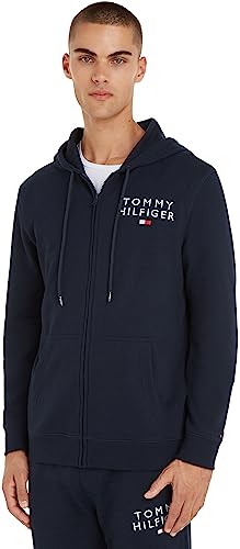 Tommy Hilfiger Herren Hoodie mit Reißverschluss Zipper, Blau (Desert Sky), L