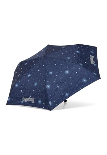 ergobag Regenschirm Kinderschirm für die Schultasche, ultraleicht und klein mit Tasche, Ø90 cm KoBärnikus - Blau