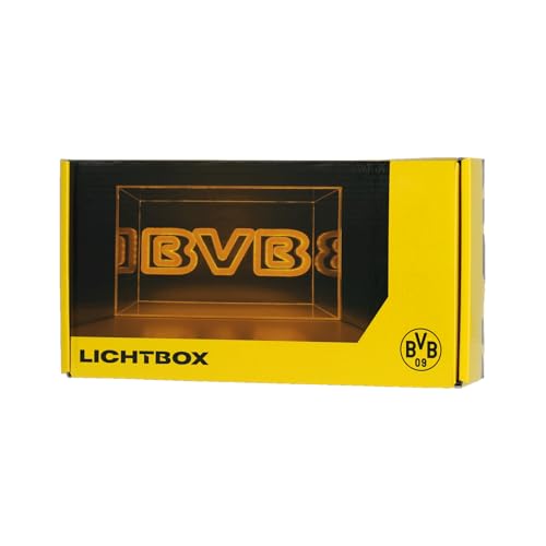 BVB Borussia Dortmund LED Lichtbox, Offizielles Merchandise, Gelb-Schwarz, Dekorative Beleuchtung