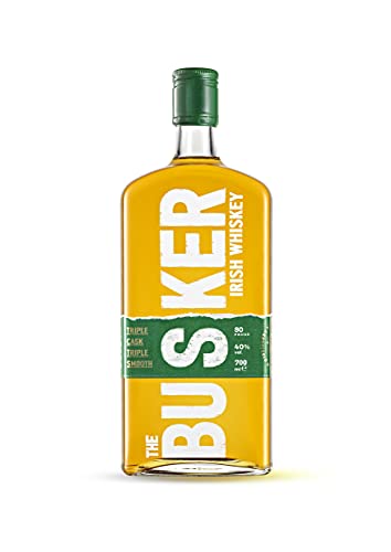 THE BUSKER Triple Cask Triple Smooth (1 x 700 ml) – Irischer Whiskey mit hochwertigem Blend aus Single Pot Still, Single Grain & Single Malt Whiskey – Goldgelber Whiskey mit reichem Körper – 40 % Alk.