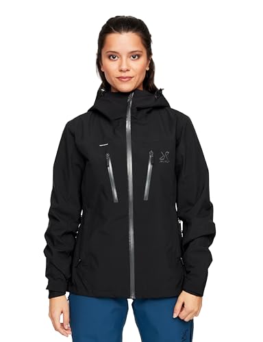 RevolutionRace Silence Proshell 3L Jacket, Damenjacke, belüftete und wasserdichte Jacke für Wanderungen und andere Outdoor-Aktivitäten, Black/Anthracite 3.0, M