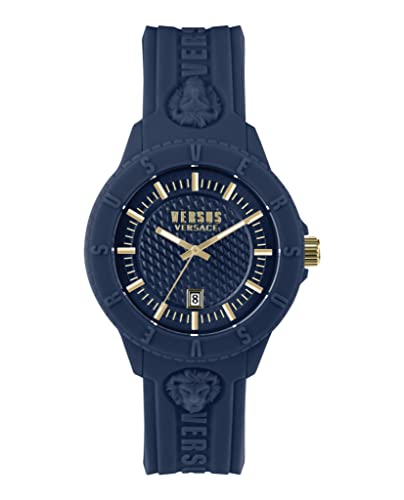 Versus Versace Tokyo Herren-Armbanduhr, sportlich, modisch, mit Datumsfunktion, verstellbares Silikonarmband, inklusive Geschenkbeutel für Reisen, Blau-VSPOY8121, OS, Versus Versace | Tokyo R