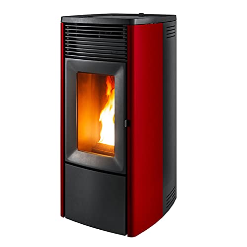 Pelletofen MCZ EGO HYDROMATIC 12 M2+ (12 kW) Stahlverkleidung Bordeaux