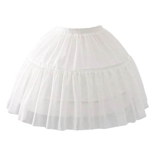 only y Jupon Vintage Petticoat für Hochzeit - Crinoline Unterrock für Damen und Mädchen Kurzer Stil - 2-Kreise 2-Lagen (Weiß)