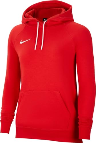Nike Damen W Nk Flc Park20 Po Hoodie Kapuzenpullover, Universität Rot/Weiß/Weiß, M EU