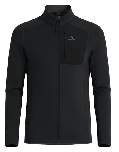 Pioneer Camp Herren Jack, Leichte Fleecejacke mit Stehkragen aus 2-Wege-Stretch, Wärmende Outdoorjacke Sweatjacke mit Atmungsaktives und Schnelltrocknende Full Zip