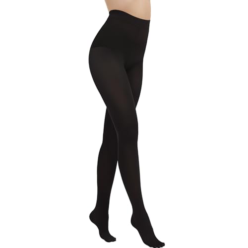 AKKQHH Strumpfhosen Damen 80 Den Blickdicht Microfaser Bequeme Feinstrumpfhose (Schwarz,S-M)