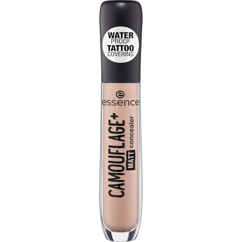 essence CAMOUFLAGE+ MATT concealer, Nr. 20, Nude, mattierend, matt, vegan, ölfrei, wasserfest, ohne Alkohol, 1er Pack (5ml)