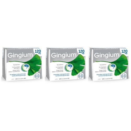 Gingium® 120 mg | 3x120 STK | Frühzeitig handeln bei Vergesslichkeit* | Mit Pflanzenkraft | Bei Tinnitus** | Verbessert Gedächtnis und Konzentration*