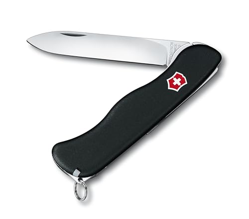 Victorinox Schweizer Taschenmesser Sentinel, Swiss Army Knife, Multitool, 4 Funktionen, Klinge, Pinzette, Zahnstocher, Feststellklinge, Schwarz