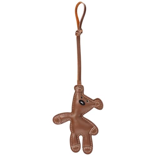 Apausvcm Taschenanhänger Bär Leder,Schlüsselanhänger Bär,Süßer Bären Anhänger,Brauner Bäre Taschenanhänger,Braunbär Taschen Charm,Bag Charms Bäre,Taschenzubehör für Taschen Schlüssel Auto Kinder Damen