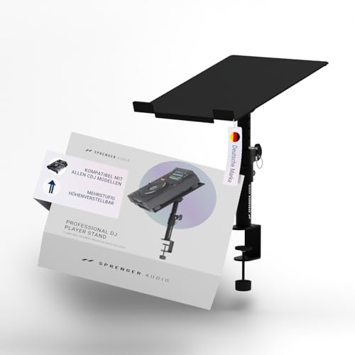 Professioneller DJ-Player-Ständer mit Klemm- und Durchsteck-Montage. Kompatibel mit Pioneer und Denon Playern – von XDJ 700 bis CDJ 3000 sowie Denon-Modelle. Stabil und vielseitig einsetzbar.