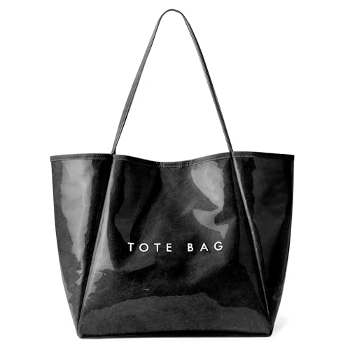 KALIDI PVC Handtasche Damen Groß Tote Bag Kraftpapier Shopper Tasche Damen Umhängetasche Hobo Bag für Schule Büro Arbeit Reisen Ausflug Einkauf