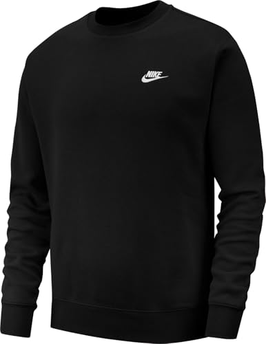 Nike Herren M NSW CLUB CRW BB 804340 Long Sleeved T-shirt, schwarz (black/White), L, 17-23