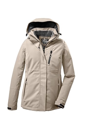 killtec Damen Funktionsjacke/Winterjacke mit abzippbarer Kapuze KOW 140 WMN JCKT, hell taupe, 42, 37411-000