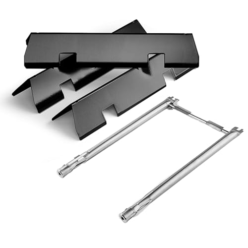 69785 Brennerrohre für Weber Spirit 200 Grill(Bedienknöpfe vorne),7635 Flavorizer Bars für Weber Spirit 210 Gasgrill,38,8CM Aromaschienen,Hitzeschild Brennerabdeckung for Weber Spirit I&II E/S 210/220