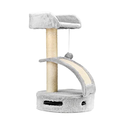 AQPET Panama Kratzbaum 58 cm mit Katzenbaum Baum Spielplatz Kratzbaum für Katzen Farbe Grau