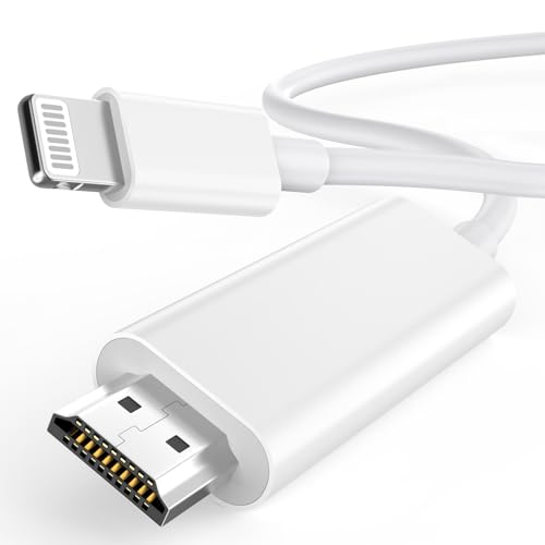 [Apple MFi-Zertifiziert] Lightning auf HDMI-Kabel für iPhone auf TV, 1080P Digitales AV-Adapter Bildschirm Sync Connector Kompatibel für iPhone 14 12 11 XS XR X, für TV Projektor Monitor, 2M