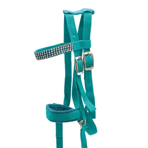 PFIFF 103126 Trensenzaum „Lotty“ für Spiel- & Holzpferde, Spieltrense, Trense für Spielpferd, Einheitsgröße, Türkis