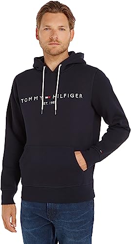 Tommy Hilfiger Herren Hoodie Core Tommy Logo mit Kapuze, Blau (Sky Captain), XXL