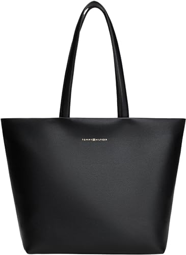 TOMMY HILFIGER Damen TH LOGOTAPE TOTE AW0AW17693 Tote, Schwarz (Black), Einheitsgröße, Schwarz (Schwarz), One Size