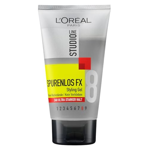 L'Oreal Paris Studio Line Spurenlos FX Styling Gel 24h Ultra Starker Halt – Mineralien-angereicherte Formel für geschmeidiges Haar, ohne Rückstände