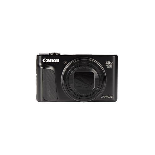 Canon PowerShot SX740 HS Lite Edition Digitalkamera (20,3 MP, 40-Fach optischer Zoom, 7,5cm (3 Zoll) Display, DIGIC 8, 4K Ultra HD, HDMI, WLAN, Bluetooth, Blendenautomatik, Zeitautomatik), Schwarz