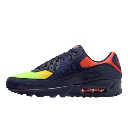 NIKE Air Max 90 Lemon Venom/Blackened Blue-Hyper Crimson 40 EU