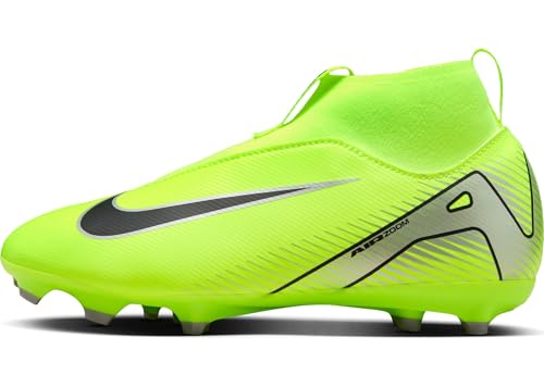 Nike Jr. Mercurial Superfly 10 Academy MG High-Top jüngere/ältere Kinder Fußballschuh, Volt/Black, 38 EU