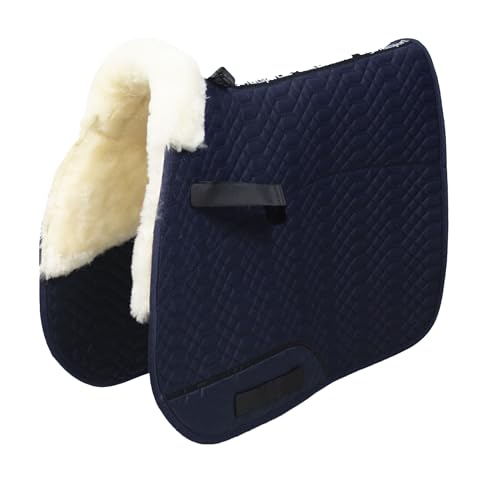 Engel Reitsport | SCHABRA1-VSS-MAR-MED | Schabracke | Steppstoff | Lammfell im Sattelbereich | Half Lined | Fellkranz vorne | Vielseitigkeit | Stoff Marine Fell med.