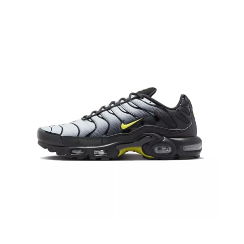 NIKE Herren Air Max Plus Sneaker, Schwarz/Wolf Grau/Opti Gelb, 46 EU
