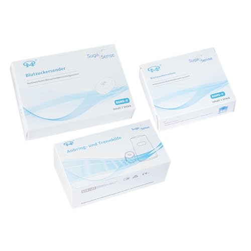SUGA SENSE STARTER-MONATS-SET | kontinuierlichen Glukoseüberwachung ohne Stechen | Zuckermessgerät Glucose Monitor | Diabetes | Zuckerwerte kontrollieren