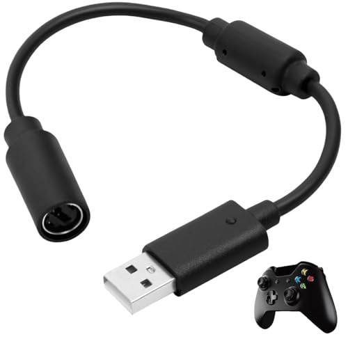 BaiWeiDun USB-Adapter Controller kompatibel für Logitech G920 G923 G27 G29, Ferrari 458 Spider Racing Wheel Cord, Guitar Hero, Xbox USB-Stecker (Schwarz)