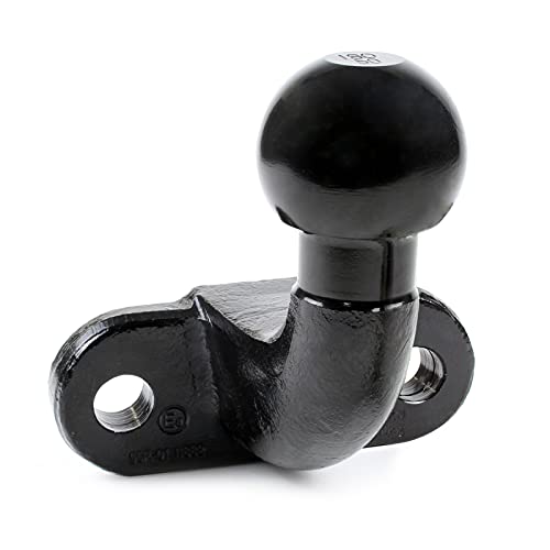 Wiltec Anhängerkupplung mit 50 mm Kugelkopf, 3,5 t Zugkraft, Anhängevorrichtung aus Gussstahl für Pkw LKW Traktor, 2 Loch Anschraubplatte