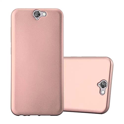 Cadorabo Hülle kompatibel mit HTC ONE A9 Schutzhülle TPU Silikon Case Metallic Design Slim Kratzfest Weiche Gummi mit Rundumschutz Case Hülle für HTC ONE A9 in Rosa