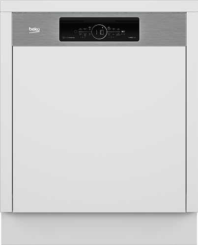 Beko BDSN38440X Einbau-Geschirrspüler 60 cm teilintegriert, für 14 Maßgedecke, 3 Spülebenen, 5 Temperaturen, Schnell+, SteamGloss Trocknung, CornerIntense, TrayWash