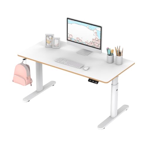 ULTRADESK - Pulsar Kinderschreibtisch Höhenverstellbar - Höhenverstellbarer Schreibtisch - 120x60x55-81cm - Computertisch für 2 Monitore - für Kinderzimmer, Jugendzimmer - Weiß