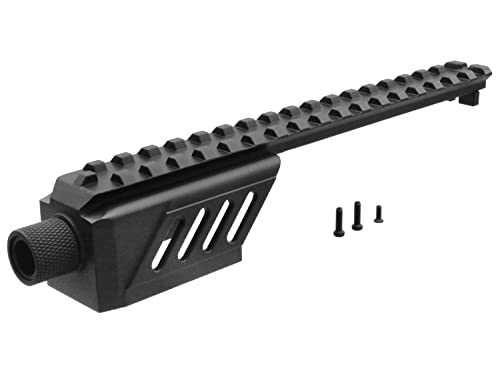 Cyma Airsoft Alu Rail Scope Mount für CM127 CM030 Softair AEP, aus Aluminium, mit 14mm CCW Gewinde -schwarz- Adapter Pistole