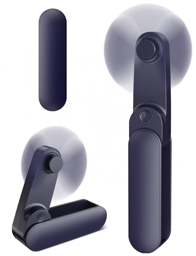 Handventilator Mini, 2 Stufen und 14 Stunden USB Ventilator mit Akku Aufladbar, Leise und Leistungsstark, Faltbarer Tischventilator, Tragbarer Ventilator für Reisen, Büro, Zuhause, Outdoor, Geschenke