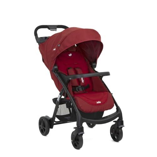 Joie Muze™ LX Buggy, Liegeposition, kompakt faltbar, 5-Punkt-Gurt, kompatibel mit Reisesystemen – Geburt bis 3 Jahre (0–15 kg), Farbe Cranberry