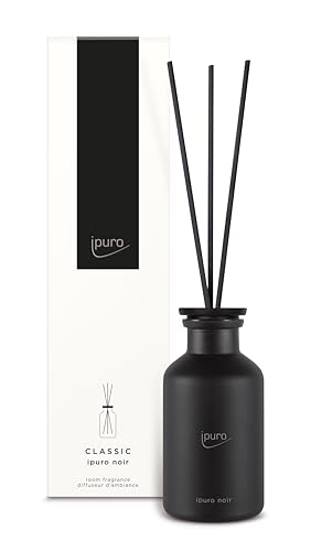 ipuro - Classic Raumduft Noir - 240ml | orientalischer Raumerfrischer mit Rose, Patschuli, Sandelholz, Eukalyptus & Kokosnuss Duft | Diffuser mit Stäbchen | Lufterfrischer für die Wohnung