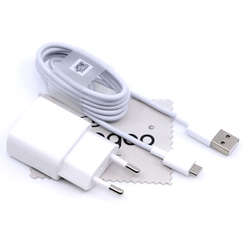 Ladekabel für Huawei Original HW-050100E01 + 1m Datenkabel Ladegerät microUSB Huawei P8, P8 lite, P8 lite 2017, P9 lite, P10 lite 1A mit mungoo Displayputztuch