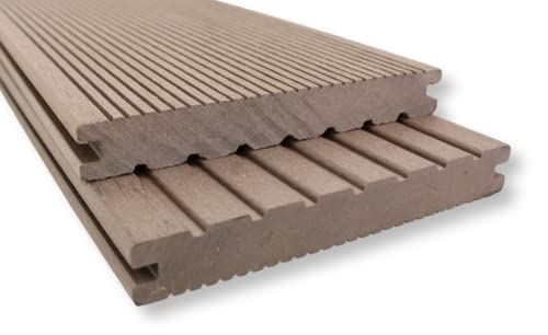 Gartenwelt Riegelsberger WPC Terrassendiele Vollprofil 20x145 mm Braun Länge 70 cm Terrassen Dielen